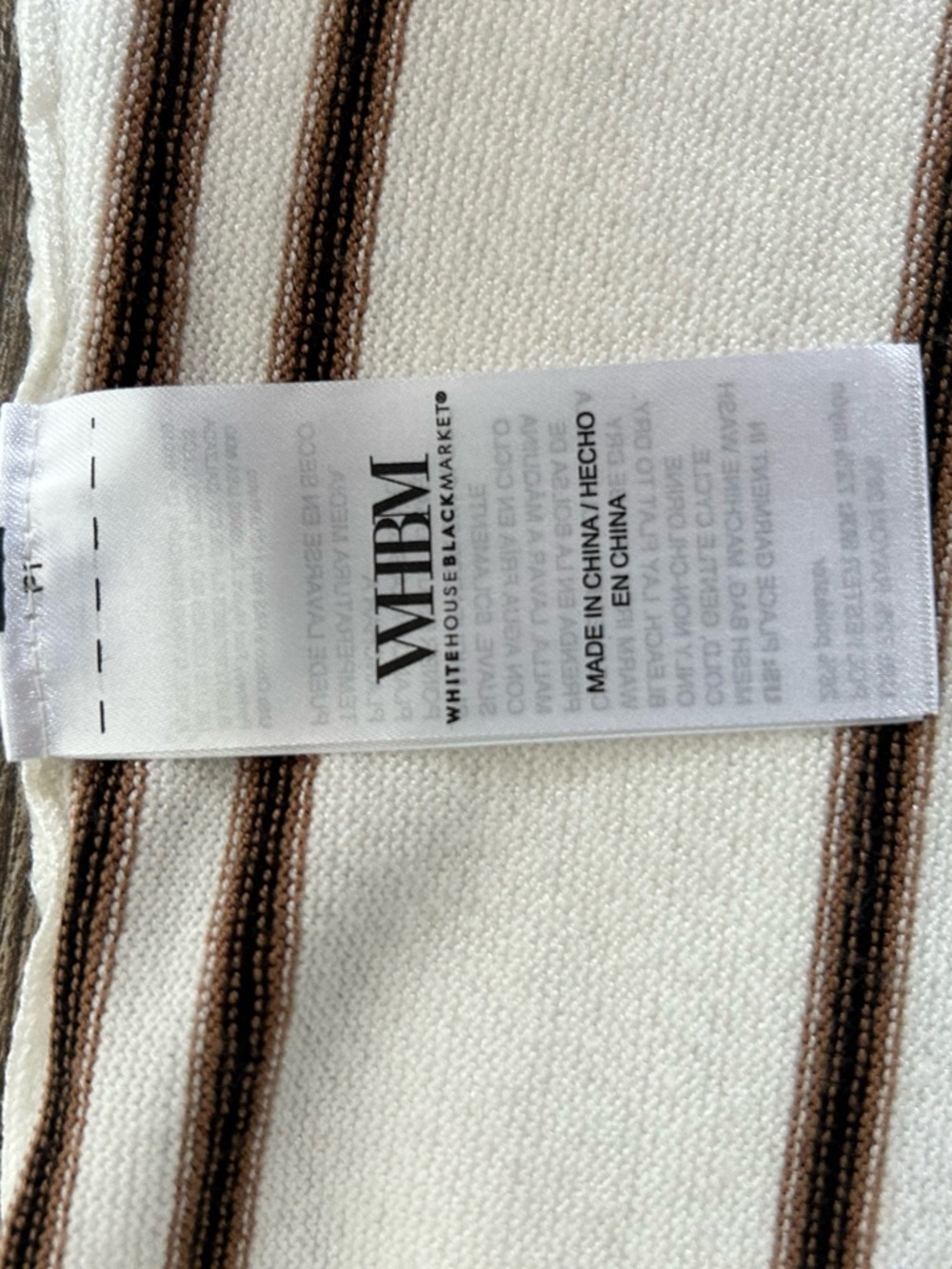 White House Black Market White Strapless Knit Dress with Brown Stripes - Picture 7 of 11
